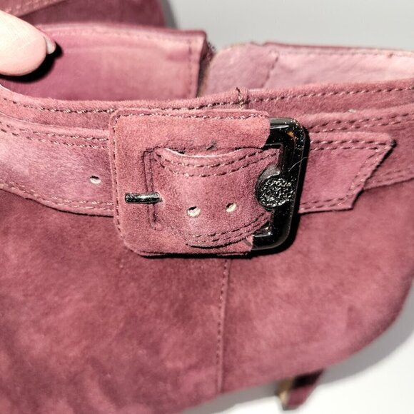 Vince Camuto Burgundy Red Suede Leather Heeled Booties Women's Size 7M - Picture 11 of 12